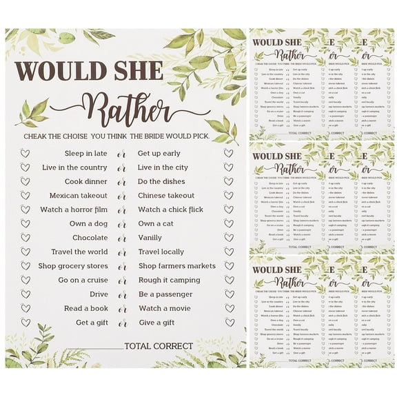 Toddmomy 10Pcs Bridal Shower Game Cards Assorted Color Party Props 17.8X12.7X0.01In