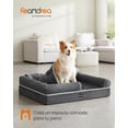 thumbnail image 2 of Feandrea Cama Ortopédica para Perros, Sofá, Cama para Mascotas, Funda Extraíble y Lavable, 91 x 71 x 20 cm, Gris Oscuro, 2 of 5