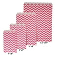 thumbnail image 5 of 100 Qty 4" x 6" Decorative Flat Paper Gift Bags - Pink Chevron Pattern on White Kraft Bags - for Sales/Treats/Parties Cookies/Gifts - N'icePackaging, 5 of 8