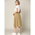 thumbnail image 2 of Made by Johnny Women's High Elastic Waist Pleated Mid A-Line Swing Skirt M KHAKI, 2 of 6