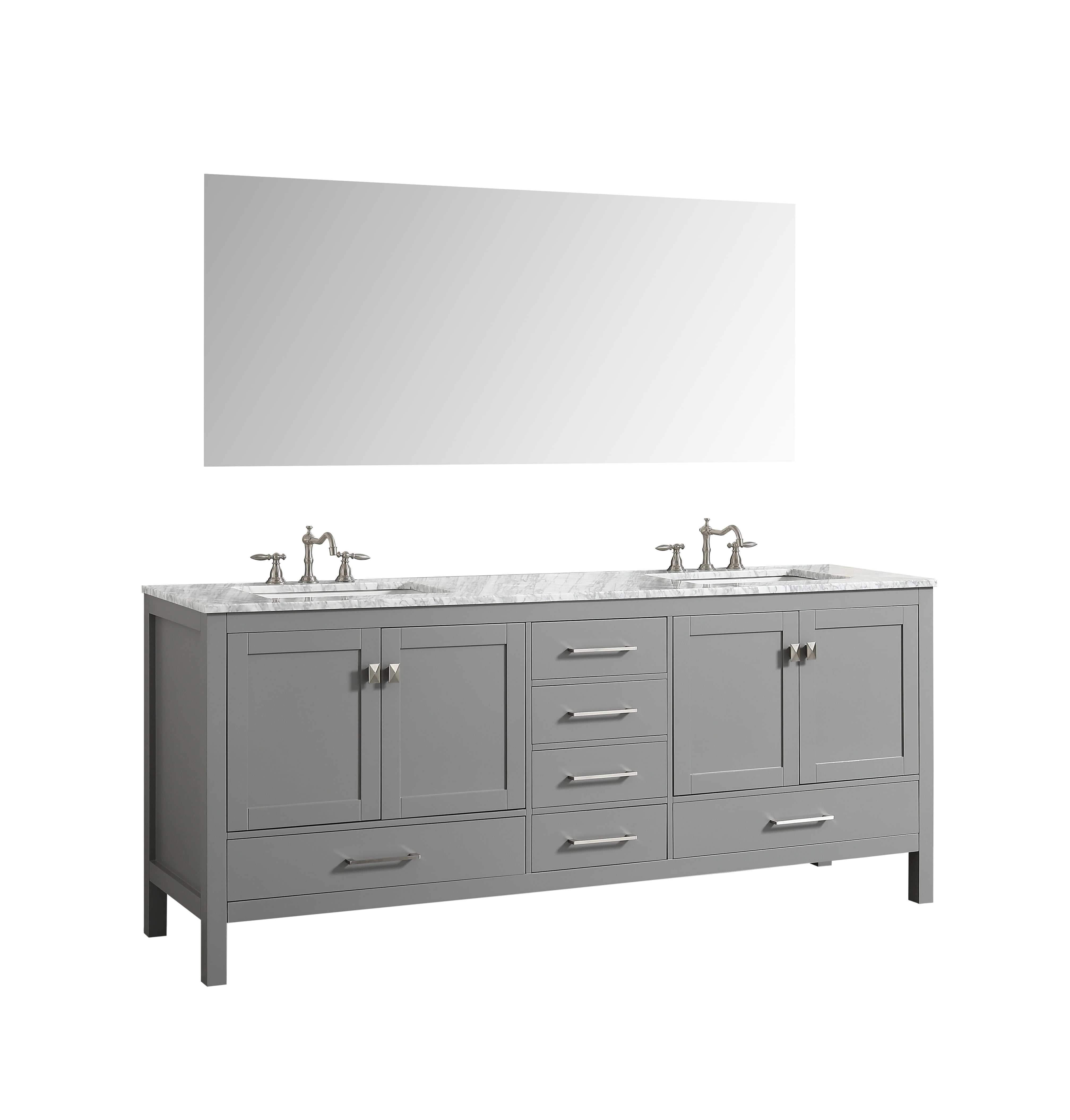 Eviva Aberdeen 84 Transitional Grey Bathroom Vanity With White Transitional Grey Bathroom Vanity With