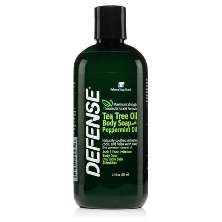- Defense Soap Body Wash Shower Gel 12 Oz Peppermint | 100% Natural Tea Tree Oil and Eucalyptus Oil Helps Wash Away Ringworm, Jock Itch, Athlete's Foot, Psoriasis, Yeast, and Body Odor