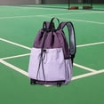 thumbnail image 4 of GARENDE Drawstring Backpack Badminton Backpack Daypack Professional Tennis Racket Bag Racquet Carrying Bag for Pickleball Gym Fitness Pink Purple, 4 of 6