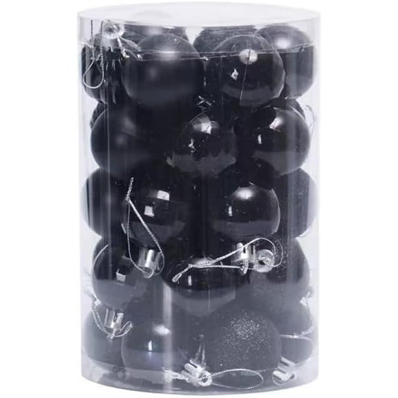 34Pcs Christmas Balls Ornaments for Xmas Tree,Hanging Balls Muti-Color Xmas Ball Ornaments Set for Holiday Party Decoration,Black