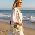 thumbnail image 4 of BadPiggies Women Straw Shoulder Bag Hollow Out Summer Beach Handbag Woven Zipper Crescent Purse (White), 4 of 9