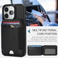 thumbnail image 6 of ELEHOLD Case for iPhone 12 Pro / 12 6.1", 2 in 1 Detachable Magnetic PU Leather Wallet Case with Card Holder Stand,Black, 6 of 8