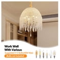 thumbnail image 5 of 20 Inch Crystal Chandelier 6-Light – Waterfall Pendant Light, Gold Finish for Living Room Bedroom Dining Area – Adjustable Height, K9 Crystal Beads, 5 of 6