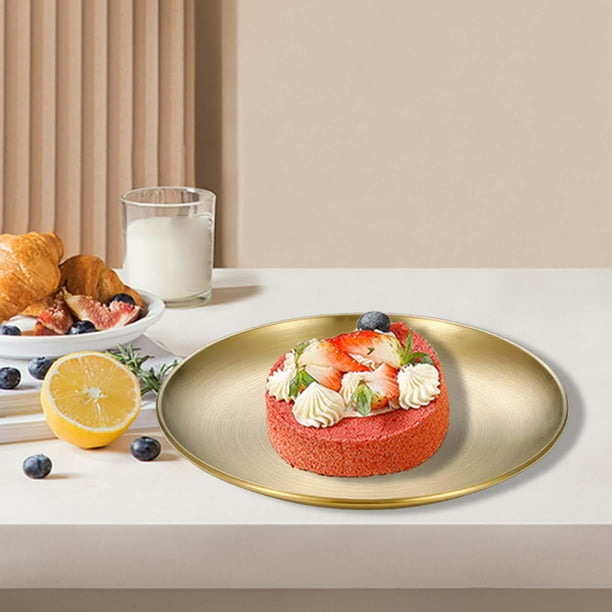 Plato de acero inoxidable para cocina platos de Metal vajilla apilable plato para servir bandeja de almacenamiento para el hogar restaurante Hot oro 14cm Macarena Plato para servir Walmart en linea