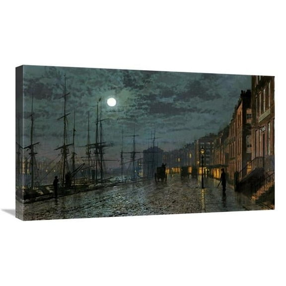30 in. City Docks by Moonlight Art Print - John Atkinson Grimshaw