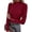 Burgundy, variant on PRETTYGARDEN Women's Ribbed Mock Neck Long Sleeve Tops | Slim Fitted T-Shirts, Soft Stretch, Decorative Buttons, Going Out Work Casual Wear, Fall Outfits Layering Winter Clothes