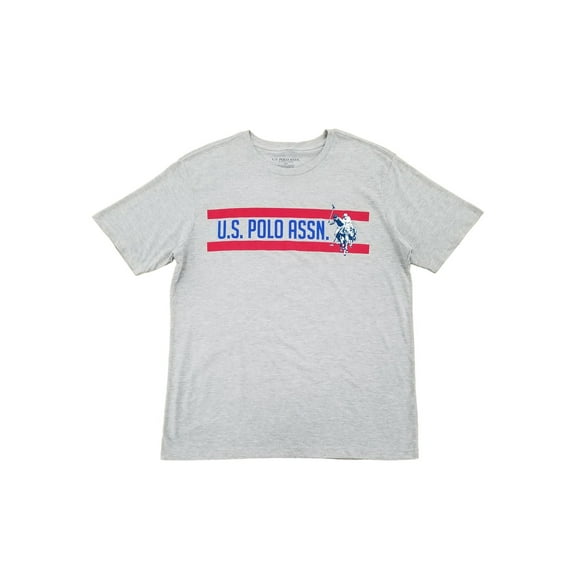 U.S. Polo Assn. Mens Big & Tall Heather Gray Graphic Tee Short Sleeve T-Shirt LT