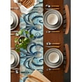 thumbnail image 2 of Ocean Octopus Table Runner Cotton Linen 90 Inch Holiday Dresser Scarves, Vintage Coastal Watercolor Starfish Coral Tablerunner for Kitchen Coffee Dining Bedroom Dinner Scarf Décor 13''x90'', 2 of 9