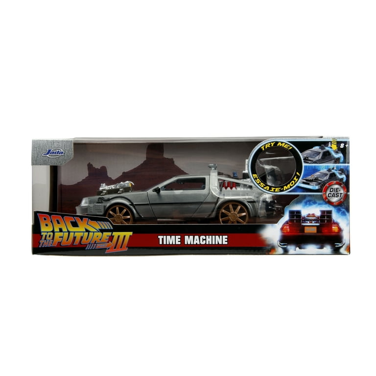 Back To The Future III 1:24 Time Machine Rail Wheels Light Up Die-cast Car Model Vehicles Back To The Future III 1:24 Time Machine Rail Wheels Light Up Die-cast Car Model Vehicles