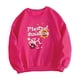 thumbnail image 4 of Sudadera de cuello redondo para mujer, lindos suéteres de cuello redondo para caminar y deportes Rosa Rosa, 4 of 7