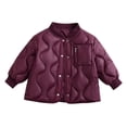 thumbnail image 2 of Guluxicc Toddler Kids Girls Wave Quilted Puffer Jacket Lightweight Insulated Coats Short Winter Outerwear 1-12 Years, 2 of 6