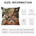 thumbnail image 5 of Throw Pillow Covers  Woman Holding Rose Pillow Covers Decorative Square Pillowcases Soft Cozy Cushion Cases for Couch Sofa Bed Bedroom Living Room, 5 of 5