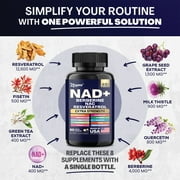 Zoyava NAD+ Supplement Blend with Berberine, Resveratrol, Milk Thistle, Green Tea, 14-in-1 Formula, 60 Capsules