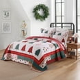 thumbnail image 2 of Holiday Forest 3 Pcs Festive Christmas Tree Quilt Bedspread Set, 2 of 13