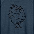 thumbnail image 3 of Instant Message - Country Casuals - Chicken w/ Flowers - Women's Lightweight French Terry Long Sleeve Shirt, 3 of 6