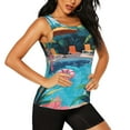 thumbnail image 2 of Fuzoiu Tropical Poolside Relaxation Print Women's Workout Tank Top,Athletic Racerback Sports Tank,Tops Sleeveless Running Loose Fit Yoga Tops,Active Shirts for Yoga, Running, and Gym-Medium, 2 of 7