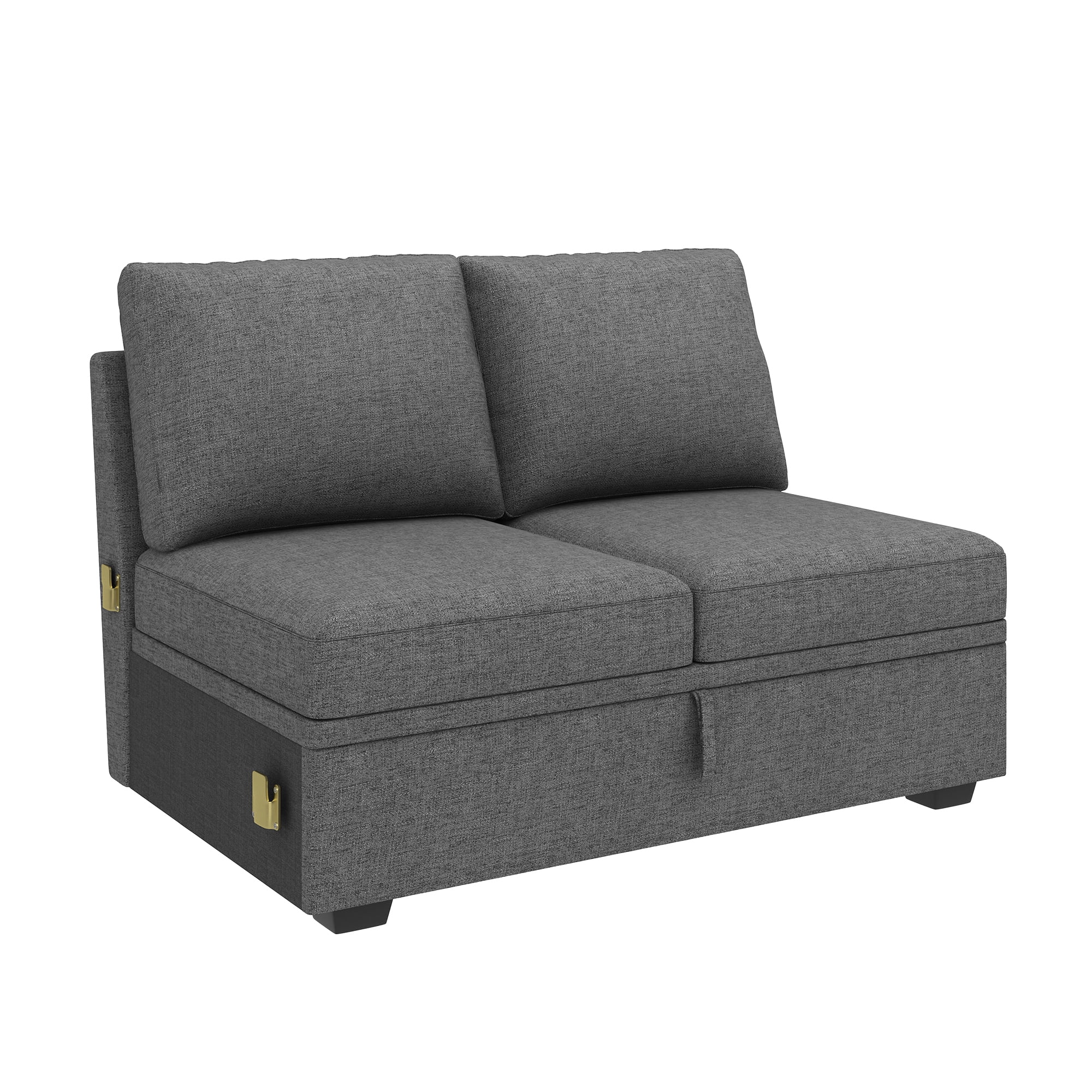 HONBAY Storage Loveseat for Modular Sectional Sleeper Sofa, Linen Grey