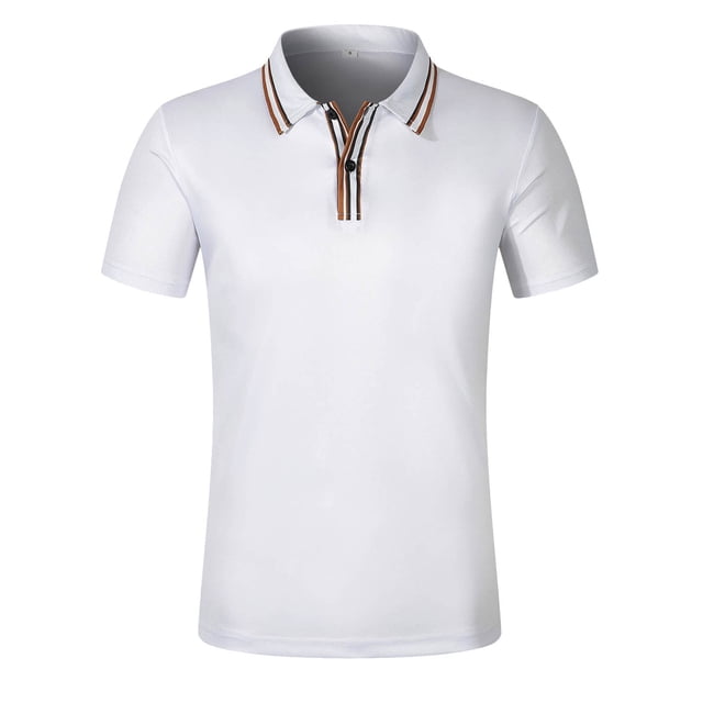 Striped Casual Shirt V Neck Button Business Versatile T-Shirt Top - Polyester Material, Stitching Design, Perfect for Everyday Life