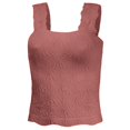 thumbnail image 5 of Gpoecd Square Neck Tank Top Ribbed Sleeveless Crop Top Summer Clothes for Women Womens Camisole Tank Tops Rose Gold,S, 5 of 5