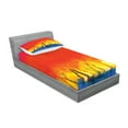thumbnail image 2 of Ambesonne Fantasy Fitted Sheet & Pillow Sham Set, Colorful Abstract Tree, Twin, Fuchsia Orange, 2 of 2