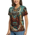 thumbnail image 2 of Fuzoiu Pond Meditating Tiger Print Women's Classic V-Neck T-Shirt, Short Sleeve V Neck Tees for Casual Everyday Wear,Casual Fit Tee,Summer Fashion Tops-Medium, 2 of 5