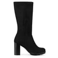 thumbnail image 3 of BLISSFUL STEP Women's Mid-calf Round Toe Block Heel Boots Black 8.5, 3 of 8