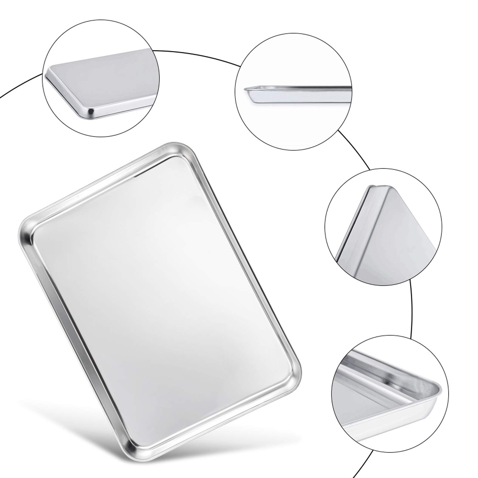 Baking Sheet Set Half Pans Stainless Steel 20x14x1.5in 2-Piece