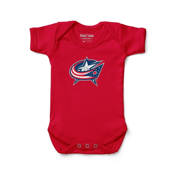 Newborn & Infant Chad & Jake Red Columbus Blue Jackets Primary Logo Bodysuit