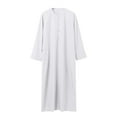 thumbnail image 3 of Bcfgryg Male Solid Color Long Sleeve Robe Arabic Clothes Middle Skirt Robe Big and Tall Shirts White XXL, 3 of 5