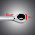 thumbnail image 4 of 7mm Ratcheting Combination Wrench Metric, Industrial Grade Gear Spanner with 12-Point Design, 72-Tooth Ratchet, Chrome Vanadium Steel Silver 7mm, 4 of 4