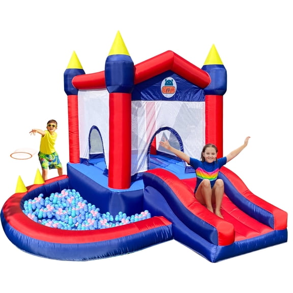 Eypye Inflatable Bounce House for Kids Slide Jumping Castle with Blower, Ball Pit and Ocean Balls Outdoor/Indoor Bouncy House 9.3x8.2x5.4ft