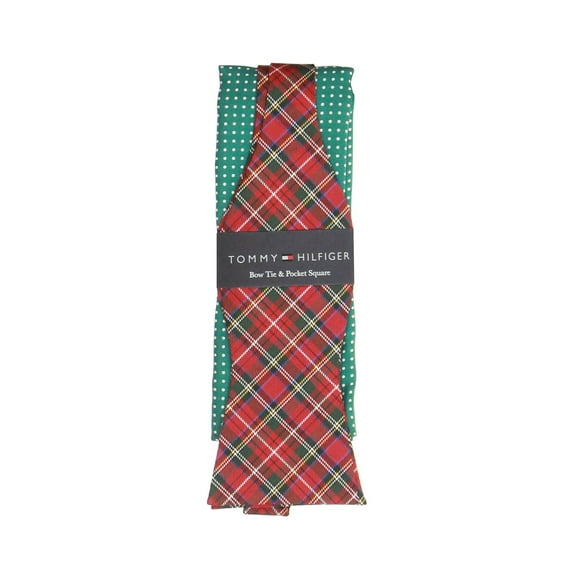 Tommy Hilfiger Men's Red Plaid Box Set Tie