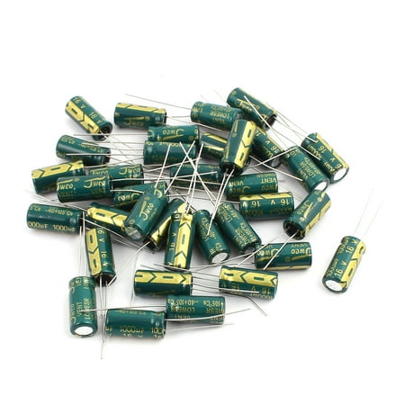 35Pcs 16V 1000UF Aluminum Electrolytic Capacitors 105 degree Celsius 8x16mm