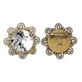 thumbnail image 1 of Plantas de flor negro blanco Art en grano silueta Broche de flores, regalo de joyería para mujeres y niñas Unbranded M, 1 of 3