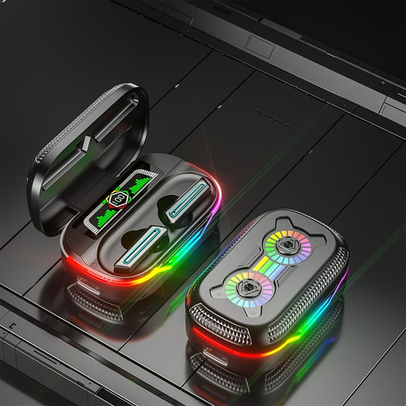 Earphone wireless, Hwkond Wireless Earbuds Bluetooth 5.3 Half In Ear Light-Weight Headphones Built-in Microphone IPX4 Immersive Premium Sound Headset With Charging Case, Black, Up To 60% Off