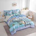 thumbnail image 2 of jejeloiu Life Is Better Print 7-Piece Twin Bedding Sets Kids,Ocean Coral Starfish Bedding Comforter Set,Reversible, 2 of 7