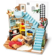 Rolife DIY Miniature Dollhouse Kit 1:24 Scale Model Diorama Gifts for Child Adult(Joy's Peninsula Living Room),9.1"X5.9"X9.1"