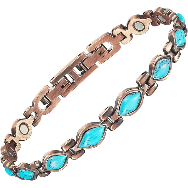 Copper Bracelets for Women, Effective Magnetic Bracelets with 3500 Gauss Ultra Magnets and 2 Extra Link