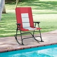 thumbnail image 3 of Gymax Set of 2 Padded Folding Rocking Chairs Patio Garden Yard Camping Red, 3 of 10