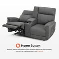 thumbnail image 6 of MCombo 70.8" Power Loveseat Recliner Sofa with Console, Massage and Dual Heating, Adjustable Headrest for Living Room, Fabric (Dark Grey), 6 of 10