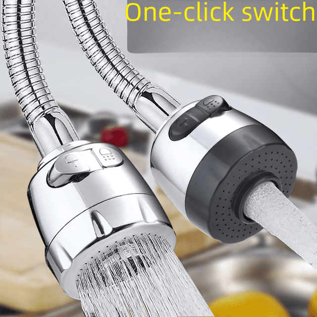 Grifo universal con boquilla de filtro multifuncional y cabezal extendido a prueba de salpicaduras con ajuste de engranajes múltiples para cocina y hogar