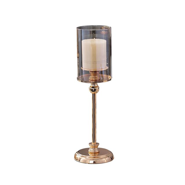 Bewildely Candelabro de vidrio Candelabro de pie estable Candelabro de estilo europeo Luz de banquete Candelabro multiusos Decoración para el hogar Decoración del hogar Numero 3 Bewildely HA026767-03