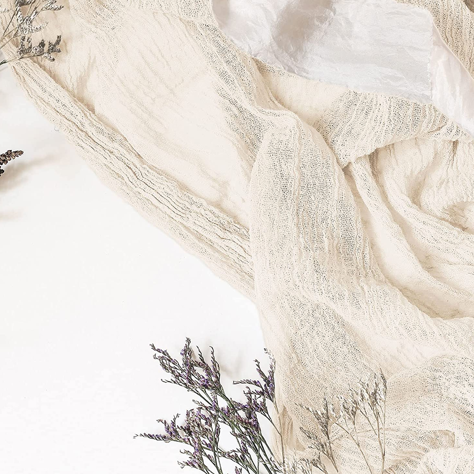 Kohagoki Gauze table runner bulk ivory nude cheesecloth table cloth