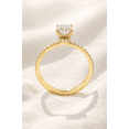 thumbnail image 3 of Jewelerix Radiant Cut Moissanite Engagement Ring 14K Yellow Vermeil Gold Pavé Band Solitaire Wedding Ring for Her, 3 of 4