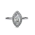 thumbnail image 2 of AFFY Halo Solitaire Engagement Ring for Women, 1.00 Carat (ctw) Marquise and Round Cut Lab Grown Diamond Ring In 10K Solid White Gold F-G, VS-SI Quality Gifts For Her Ring Size-6.5, 2 of 7
