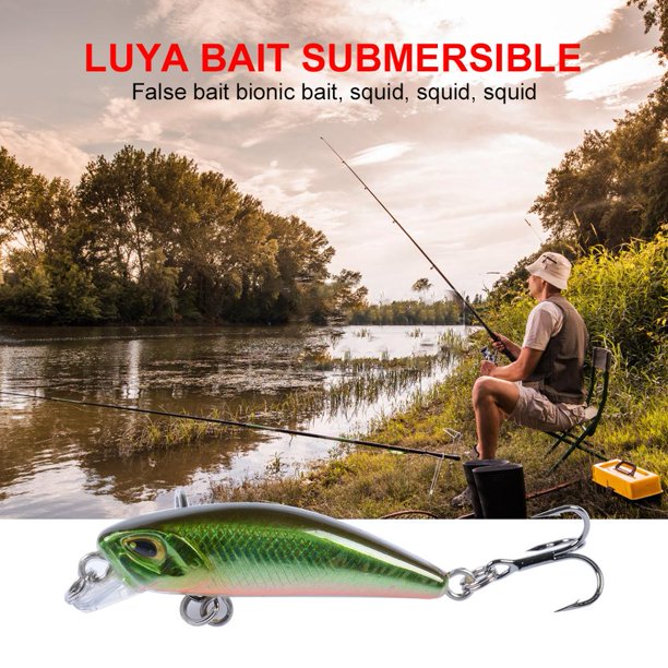 3D Minnow Hard Bait Señuelo de pesca hundido con 3 anzuelos de pesca (verde) Ndcxsfigh Nuevos Originales